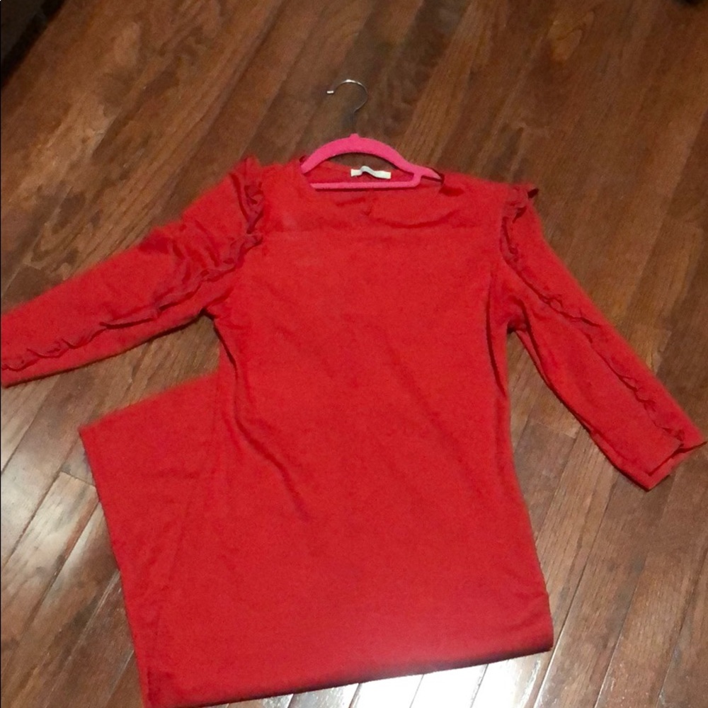 Red midi dress